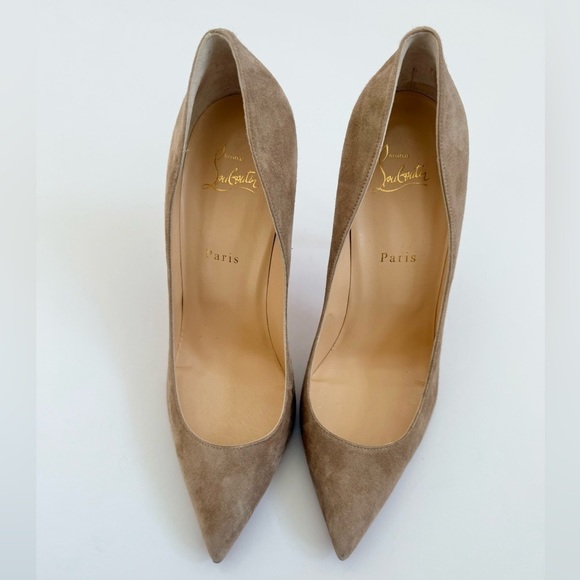 Christian Louboutin Nude/ Tan/ Beige Suede leather So Kate 120mm pumps EU 42 - Picture 3 of 9